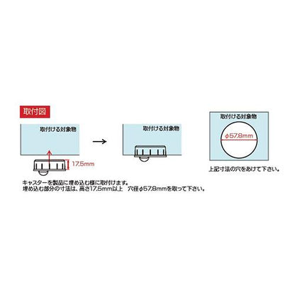 特殊型 自在車差し込み式 ＜平行キャスター＞