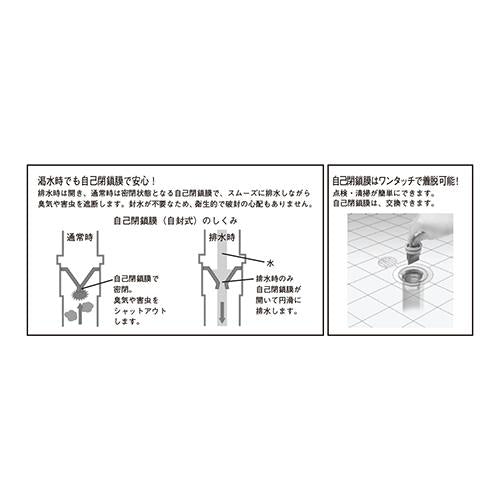 自封式トラップ 床排水用 ウォレス ＜WLF 50＞