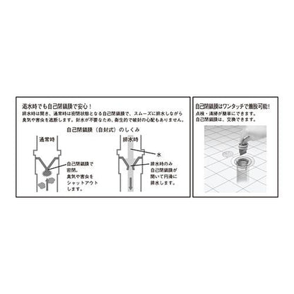 自封式トラップ 床排水用 ウォレス ＜WLF 50＞