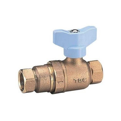 逆止弁内臓ボール止水栓(給湯機用)封入圧緩衝形ツマミ形樹脂ハンドル両メネジ