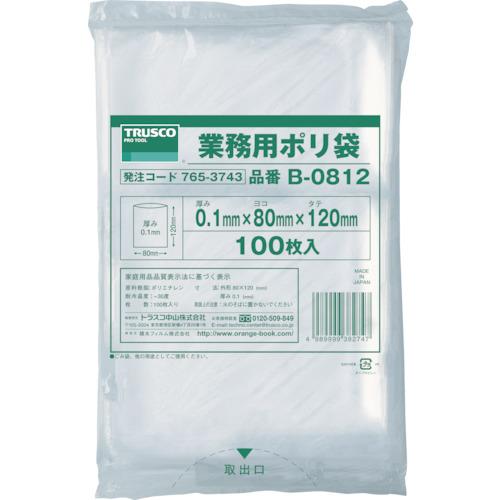 TRUSCO 厚手ポリ袋 縦120×横80×t0.1 透明 (100枚入)