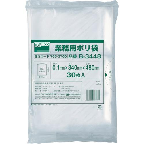 TRUSCO 厚手ポリ袋 縦480×横340×t0.1 透明 (30枚入)