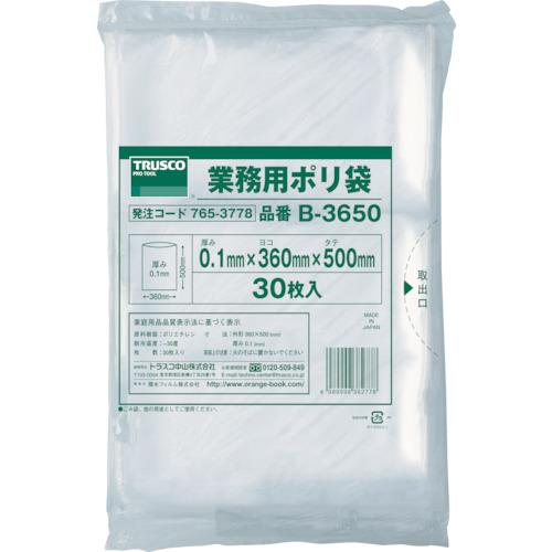 TRUSCO 厚手ポリ袋 縦500×横360×t0.1 透明 (30枚入)
