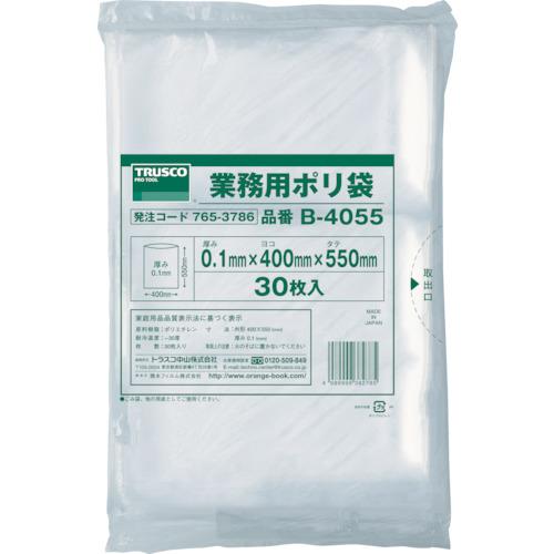 TRUSCO 厚手ポリ袋 縦550×横400×t0.1 透明 (30枚入)