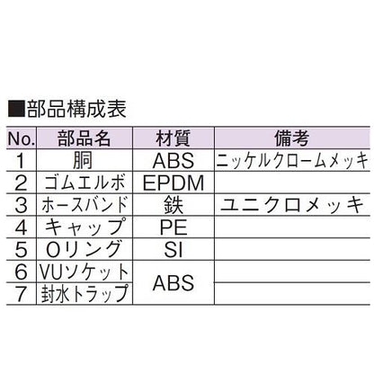 スーパートラップ付洗濯機用床排水金具(VP・VU50兼用)