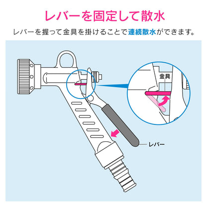 散水ノズル 切替2種類 (金属製 バンド付き スプレーガン) GA-QB004