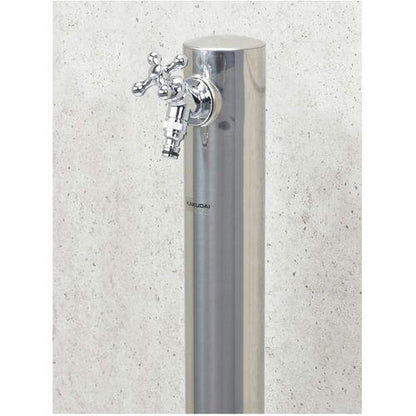 水栓柱 ステンレス (立水栓 ガーデン 丸型 鏡面 920mm) GA-RG005
