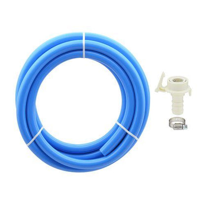 二槽式洗濯機用 給水ホース 3.0m ワンタッチ給水ジョイントセット (バンド付き 抜け防止 長さ調節可能 ブルー) GA-LC035