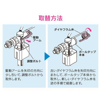 マルチボールタップ補修用弁体 (水もれ トイレ修理 交換用) GA-NG011