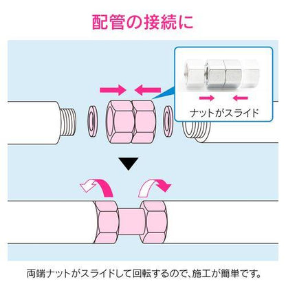 両ナットユニオン 水道配管継手 原状回復 GA-JE020