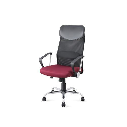 メッシュバックチェア ハイバック ボルドー