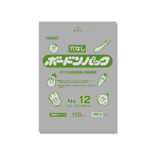 HEIKO ポリ袋 ボードンパック 穴なしタイプ 厚み0.025mm No.12 100枚