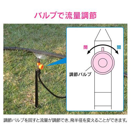 ミニスプリンクラー マカロニホース用 180°散水