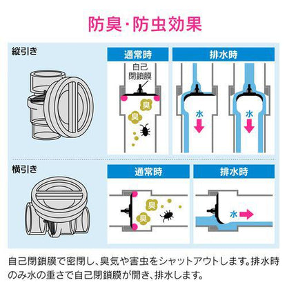 ドレントラップ 防臭・防虫効果 呼20/25 縦引・横引兼用