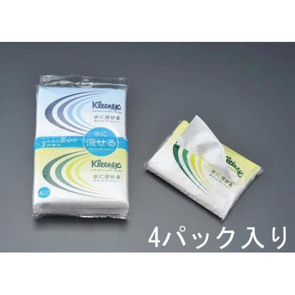 水に流せるポケットティッシュ(クリネックス/4パック)