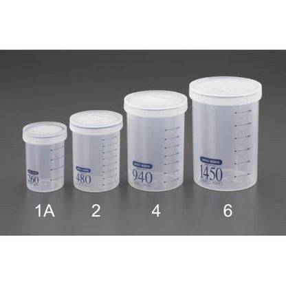 φ 89×120mm/480ml 密閉容器(丸型/目盛付)