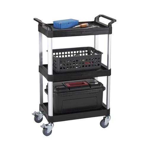 ツールカート KT-168 黒 605×320×890mm トレイ3段