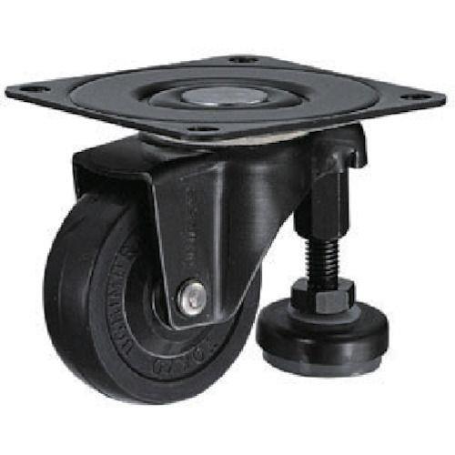 ハンマー アジャスターフット付 旋回式ゴム車輪 63mm
