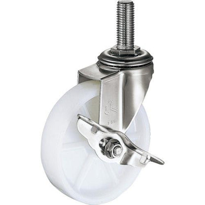 ハンマー EAシリーズオールステンレス 旋回式ナイロン車輪85mm ストッパー付