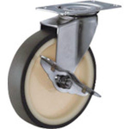 ハンマー Eシリーズオールステンレス 旋回式ウレタン車輪(ナイロンホイール)125mm ストッパー付