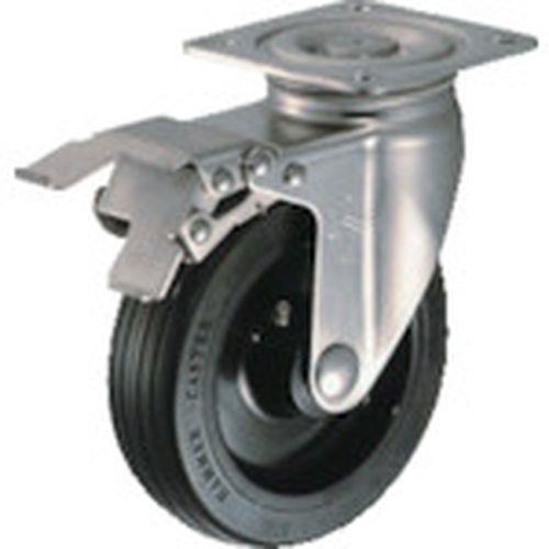 ハンマー Sシリーズオールステンレス 旋回式ゴム車輪(ナイロンホイール)150mm ストッパー付