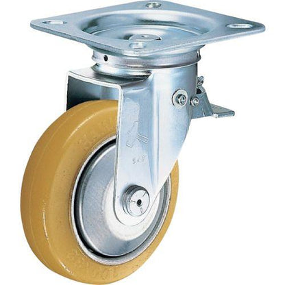 ハンマー スイッチキャスター ウレタン車輪(ローラーベアリング)100mm