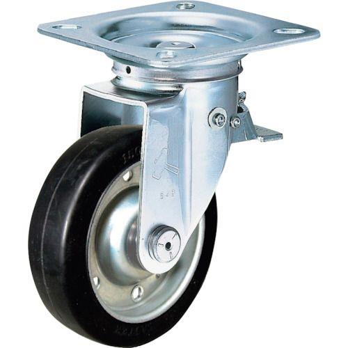 ハンマー スイッチキャスター ゴム車輪(ワイドタイプ)100mm