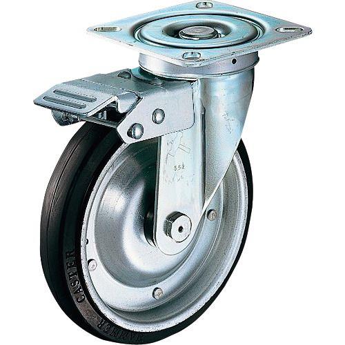 ハンマー スイッチキャスター ゴム車輪(ローラーベアリング)200mm