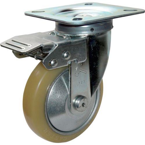 ハンマー スイッチキャスター ウレタン車輪(ローラーベアリング)100mm