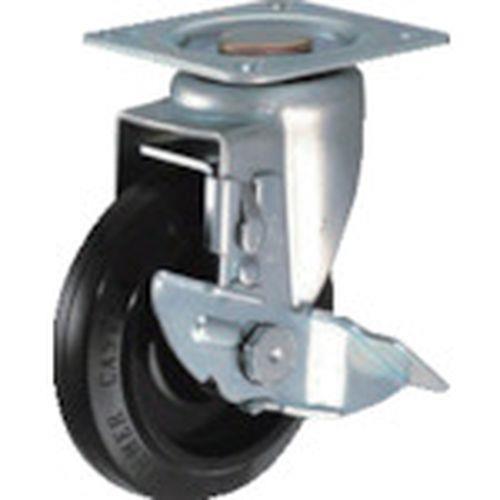ハンマー 静音旋回式ゴム車輪(ナイロンホイール・ラジアルボールベアリング)125mm ストッパー付
