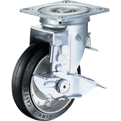 ハンマー スイッチキャスター ゴム車輪 125mm ストッパー付
