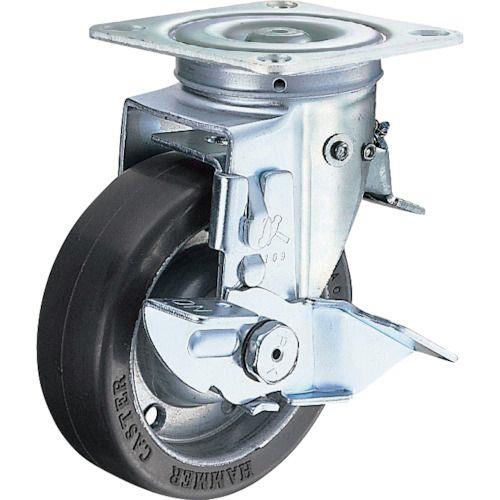 ハンマー スイッチキャスター ゴム車輪(ワイドタイプ)150mm ストッパー付
