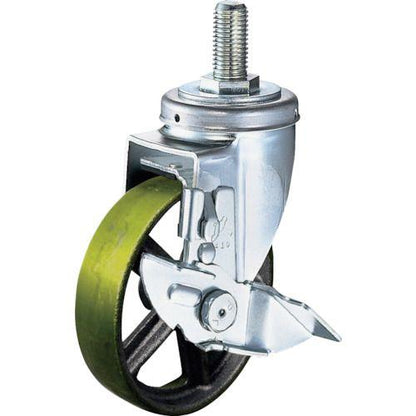 ハンマー ねじ込み式 旋回式イモノ車輪 125mm ストッパー付