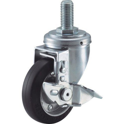 ハンマー ねじ込み式 旋回式ゴム車輪 125mm ストッパー付