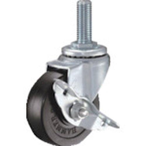 ハンマー ねじ込み式 旋回式ゴム車輪 75mm ストッパー付