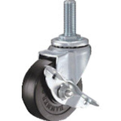 ハンマー ねじ込み式 旋回式ゴム車輪 75mm ストッパー付