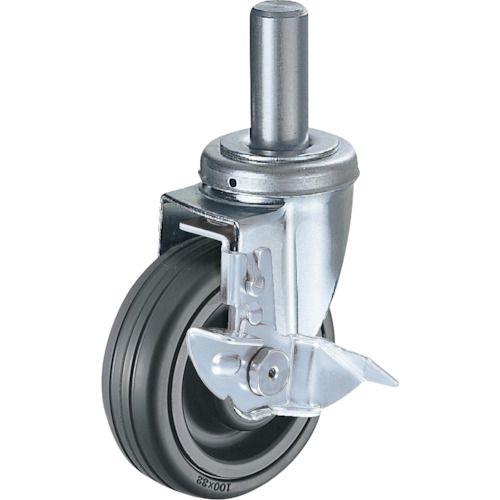 ハンマー 差込み式 旋回式ゴム車輪(ナイロンホイール・ボールベアリング)150mm ストッパー付