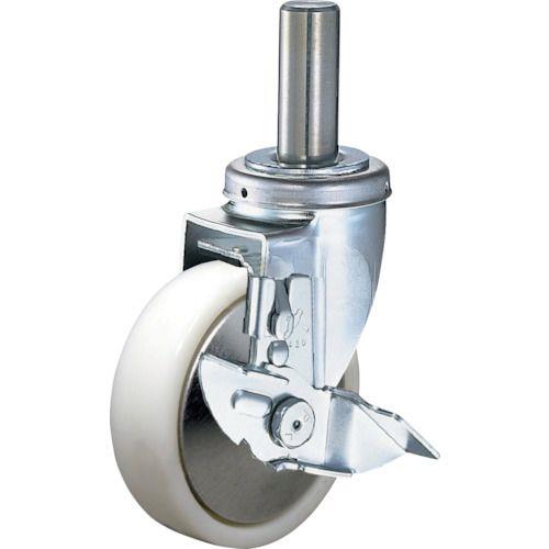 ハンマー 差込み式 旋回式ナイロン車輪(ラジアルボールベアリング)125mm ストッパー付