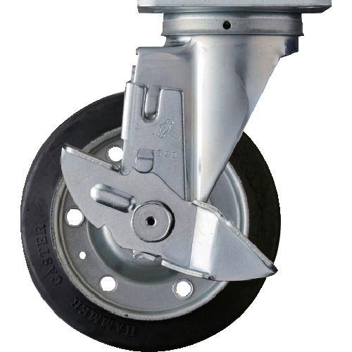 ハンマー 旋回式ゴム車輪 150mm ストッパー付