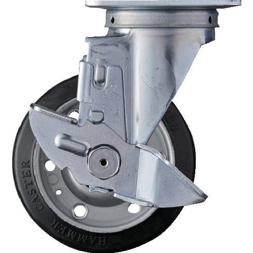 ハンマー 旋回式ゴム車輪(ローラーベアリング)125mm ストッパー付