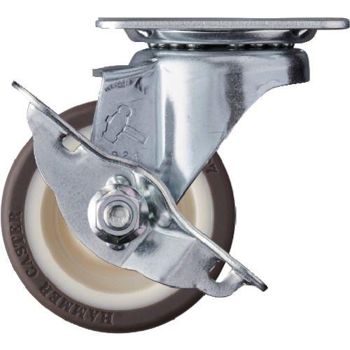 ハンマー 旋回式ウレタン車輪(ナイロンホイール・ボールベアリング)65mm ストッパー付