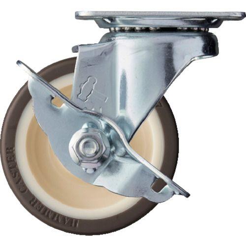 ハンマー 旋回式ウレタン車輪(ナイロンホイール・ボールベアリング)75mm ストッパー付