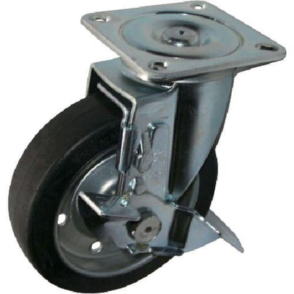 ハンマー 旋回式ゴム車輪(ワイドタイプ)100mm ストッパー付