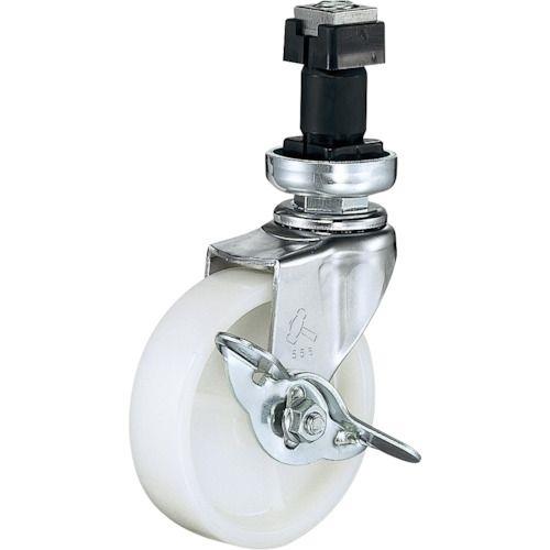ハンマー パイプ差込み旋回式ナイロン車輪 75mm φ32用 ストッパー付