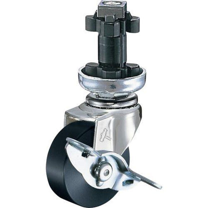 ハンマー パイプ差込み旋回式MCナイロン車輪 40mm φ38用 ストッパー付