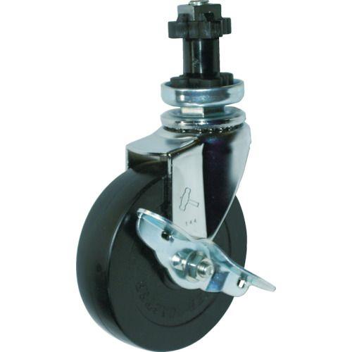ハンマー パイプ差込み旋回式ゴム車輪(スチールホイール)125mm φ38用 ストッパー付