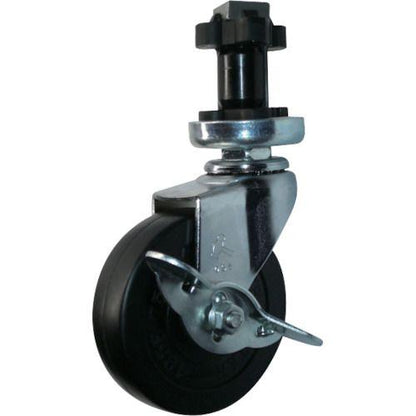 ハンマー パイプ差込み旋回式ゴム車輪(スチールホイール)65mm φ38用 ストッパー付