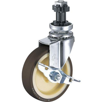 ハンマー パイプ差込み旋回式ウレタン車輪(ナイロンホイール)65mm φ38用 SP付