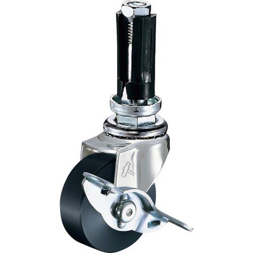 ハンマー パイプ差込み旋回式MCナイロン車輪 40mm φ19～21用 ストッパー付