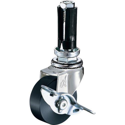 ハンマー パイプ差込み旋回式MCナイロン車輪 50mm φ19～21用 ストッパー付